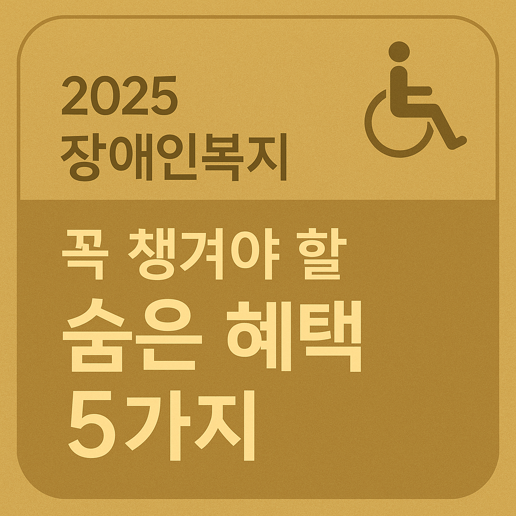 2025년 장애인복지 숨은 혜택 5가지 정리 티스토리 썸네일 이미지 hidden benefits guide for disabled welfare