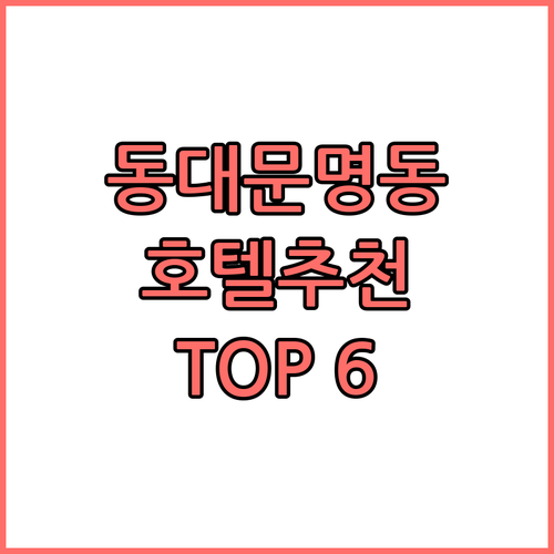 동대문 명동 호텔 비교 추천 TOP6