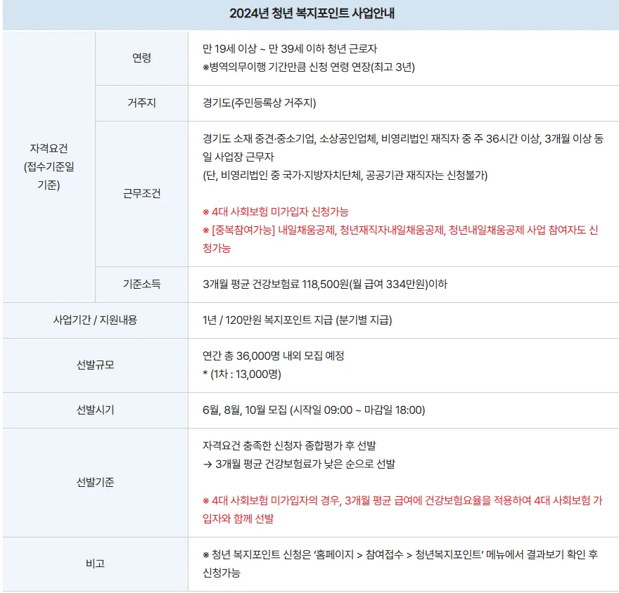 청년복지포인트 사업 개요