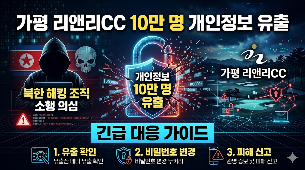가평 리앤리CC 10만 명 개인정보 유출: 북한 해킹 조직 소행 의심과 긴급 대응 가이드