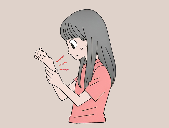 손목-통증으로-고통스러운-여성