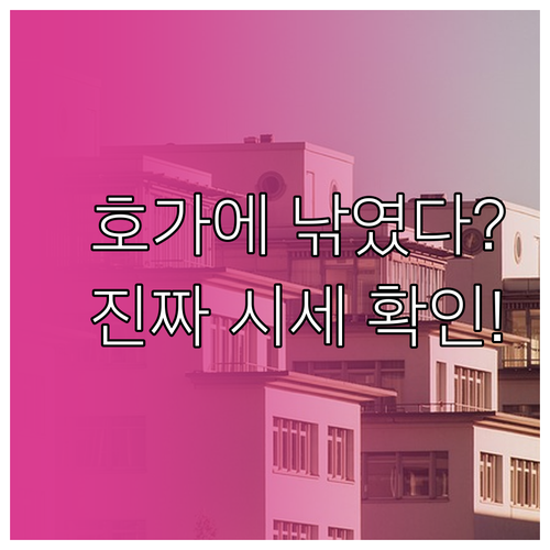 호가에 속지 않는 실제 부동산 거래 ..