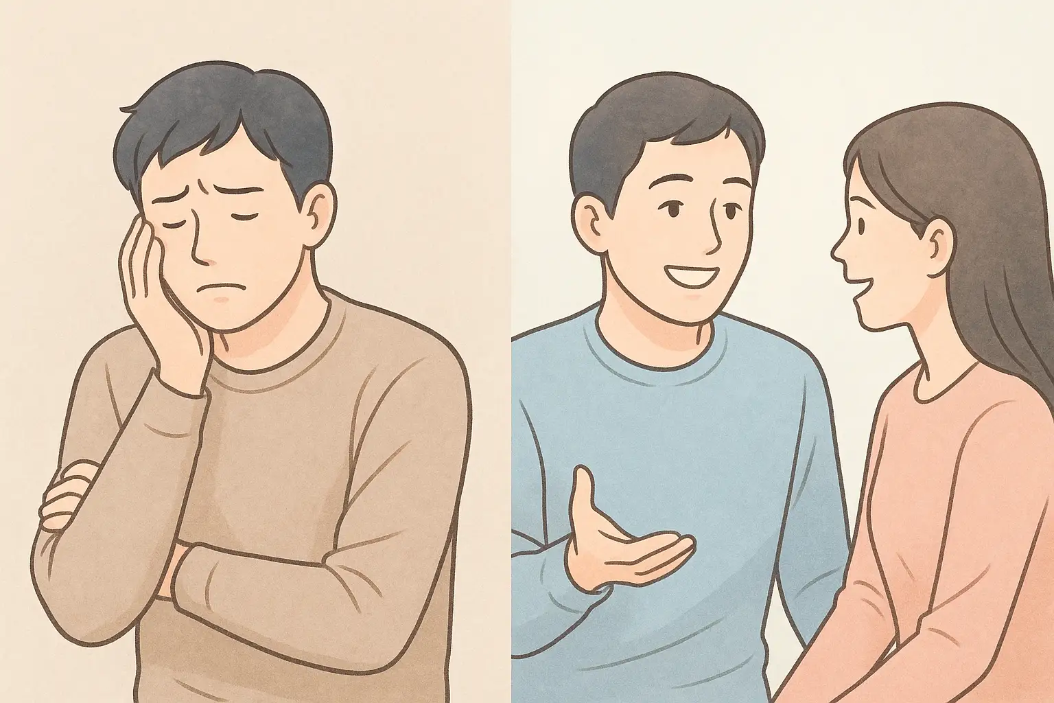 수술 후 불안감을 느끼는 남성과 심리적 안정을 찾는 남성