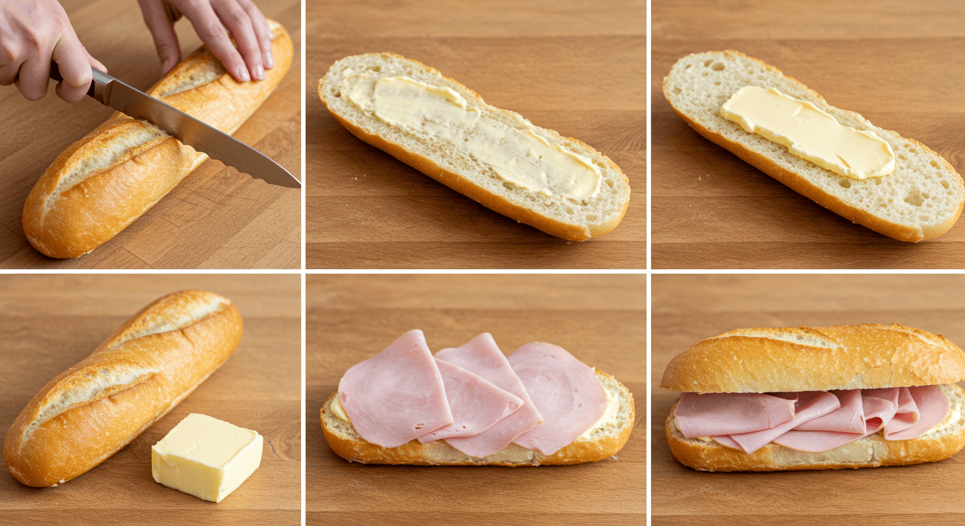 잠봉뵈르 샌드위치 프랑스음식 바게트 햄버터샌드위치 다이어트식단 레시피 브런치추천 건강식단 홈베이킹