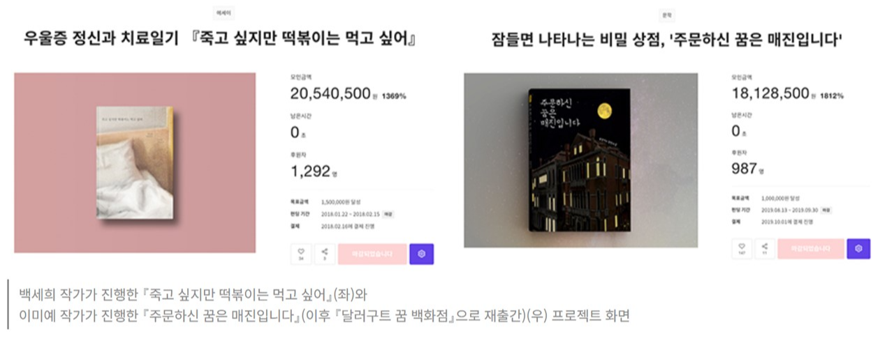 텀블벅을 통해 펀딩에 성공한 사례