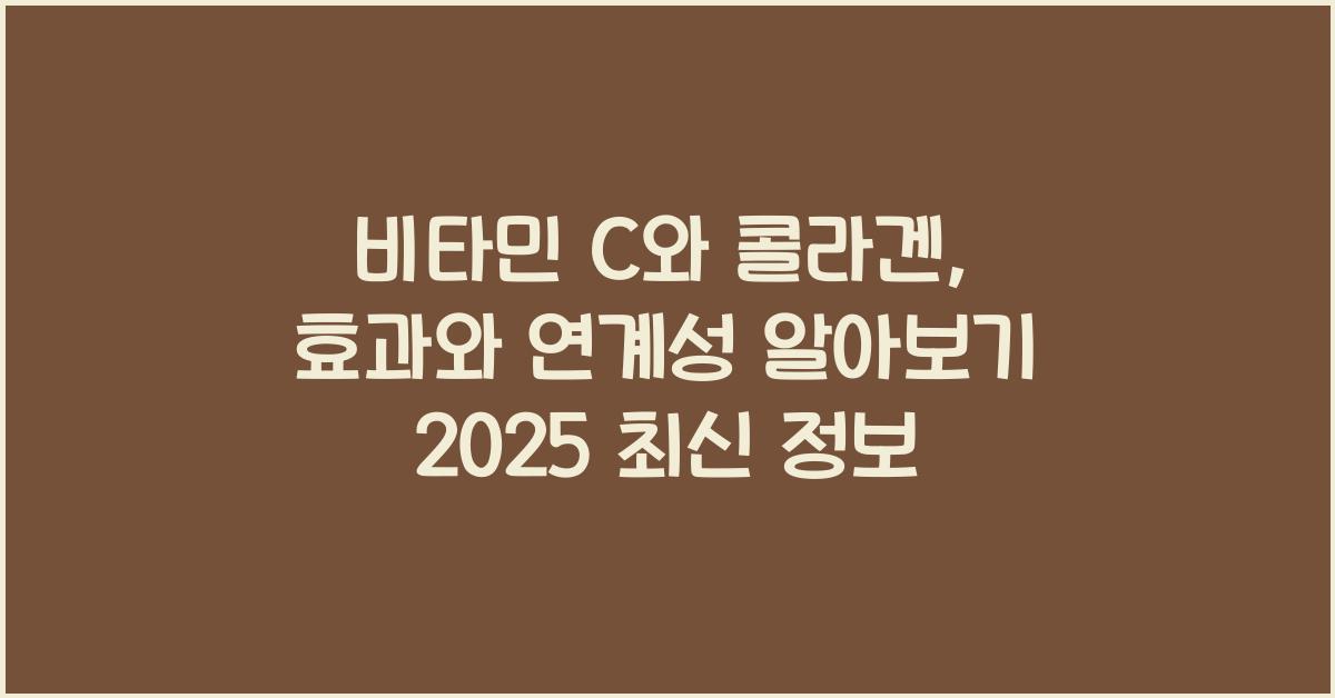 비타민 C와 콜라겐, 효과와 연계성 알아보기  