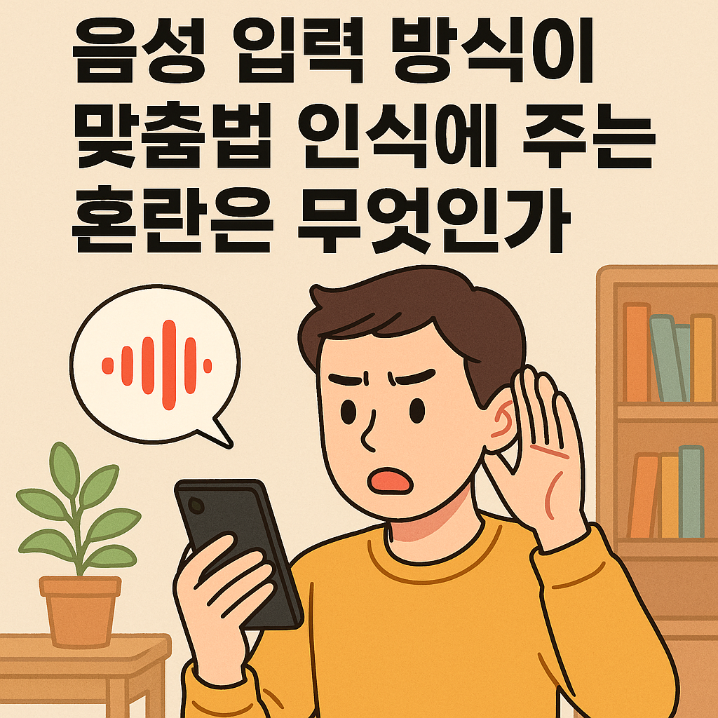 음성입력방식이 맞춤법 인식에 주는 혼란은 무엇인가?