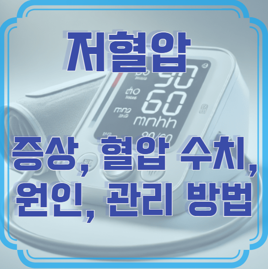 저혈압 증상, 혈압 수치, 원인, 관리 방법 총정리