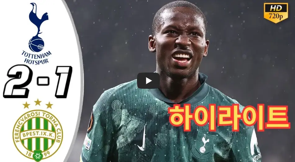 토트넘 페렌츠바로시 하이라이트 영상
