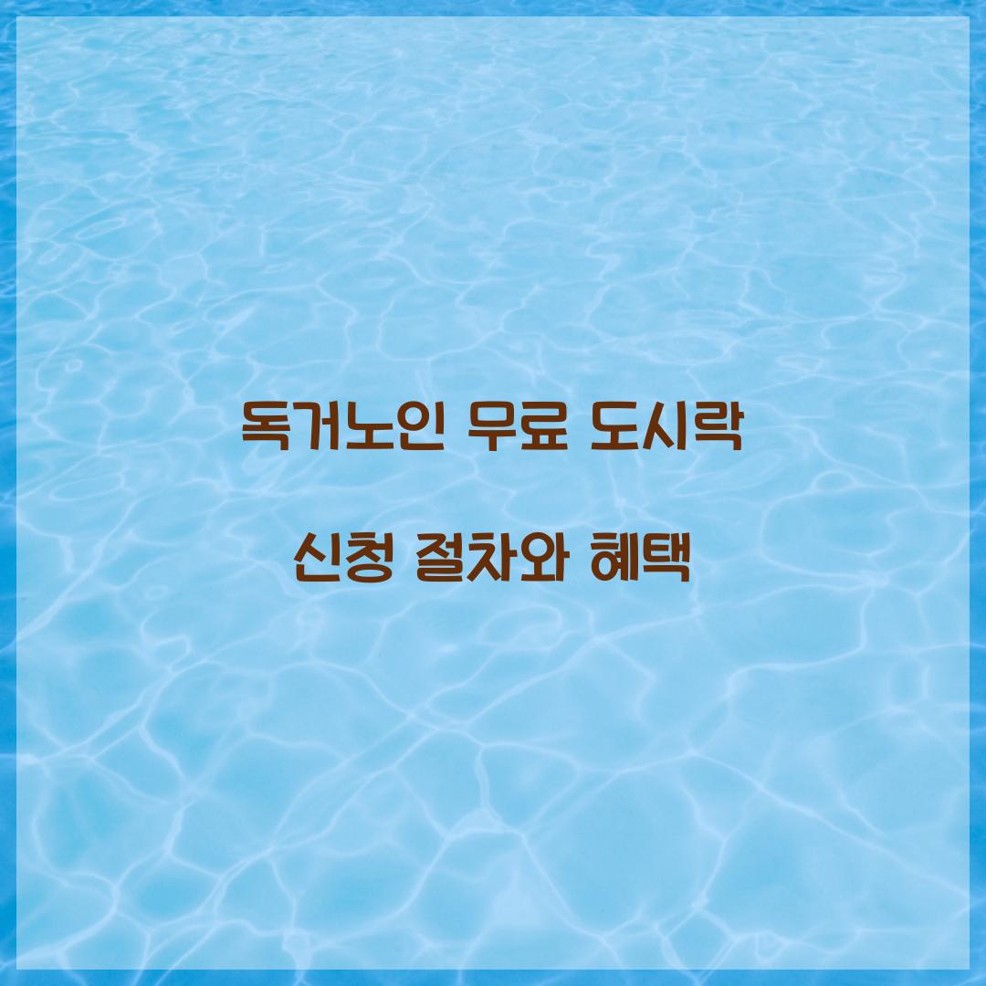 독거노인 무료 도시락