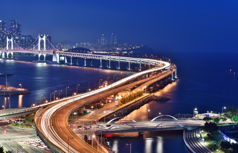 부산 광안대교 야경사진