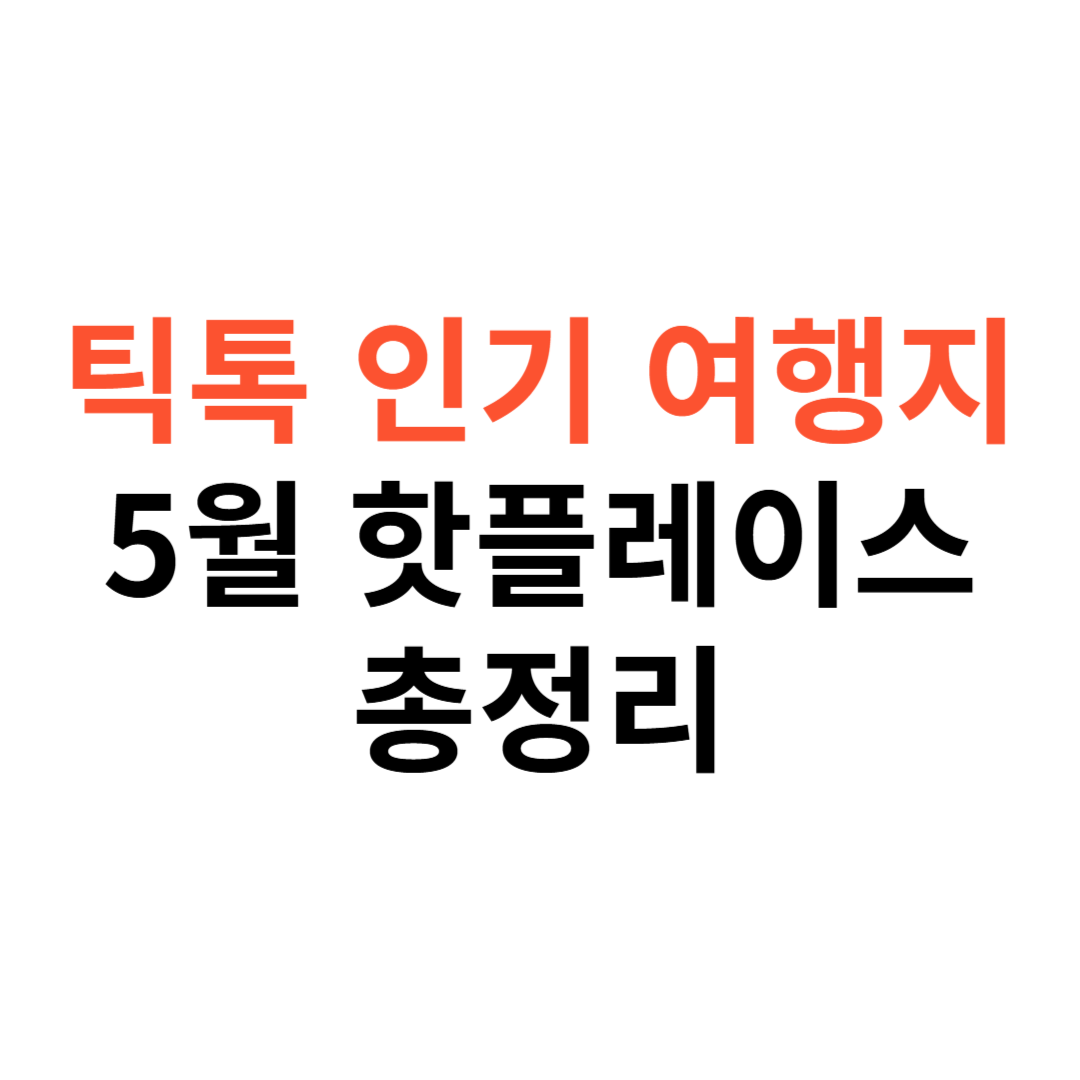 틱톡 인기 국내 여행지