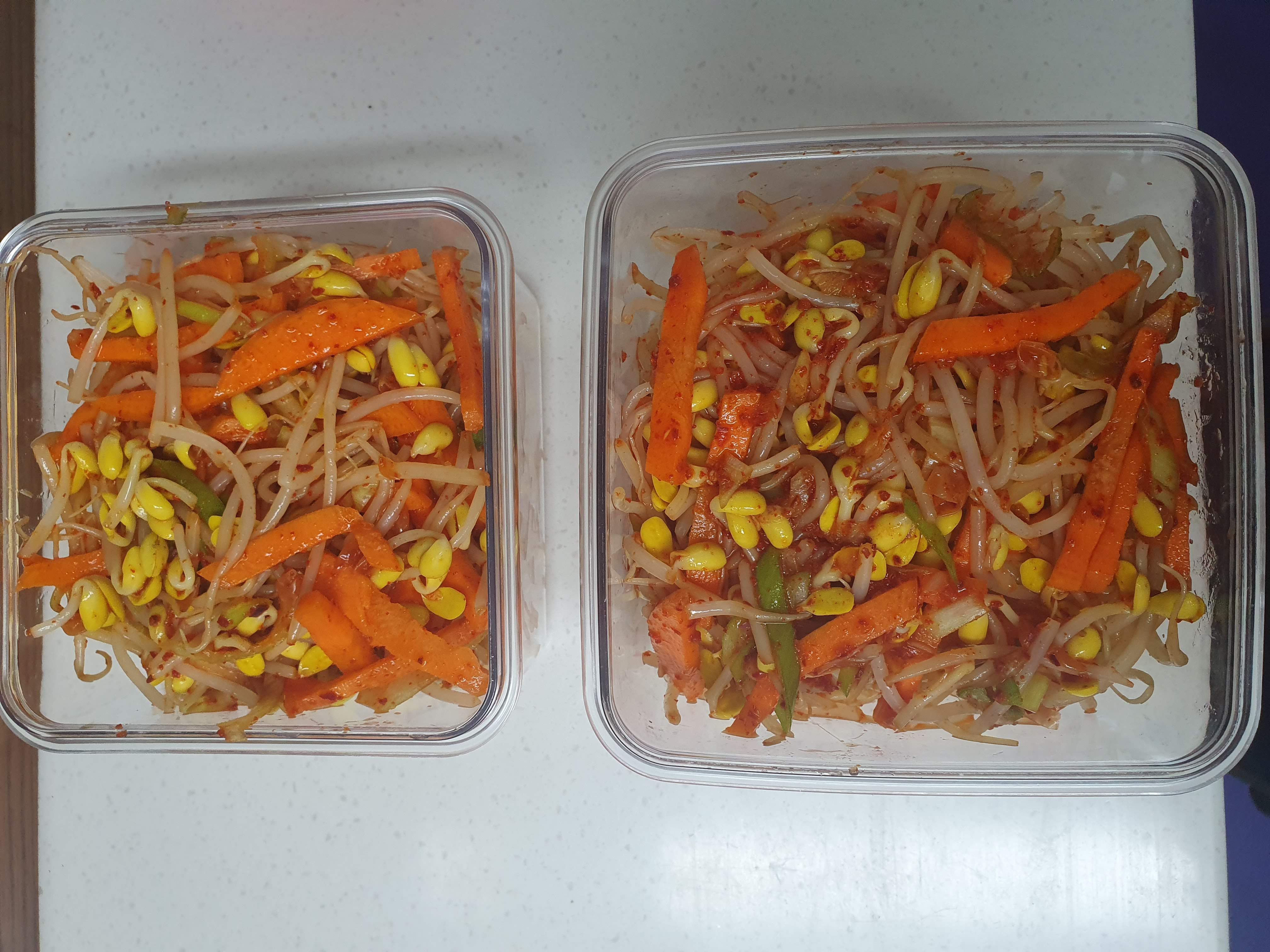 당근 넣은 콩나물무침 만들기