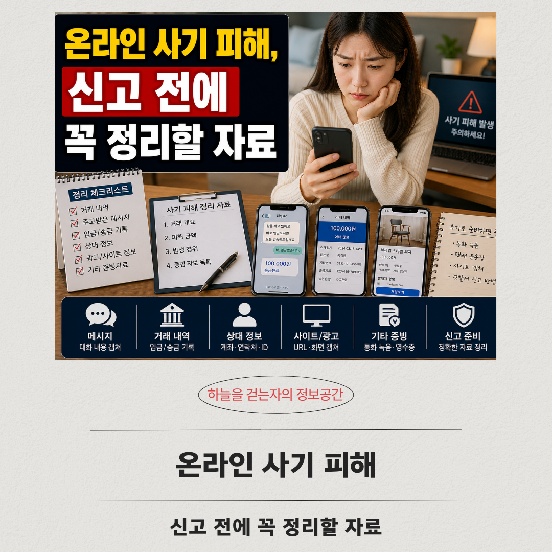 온라인 사기 피해, 신고 전에 꼭 정리할 자료