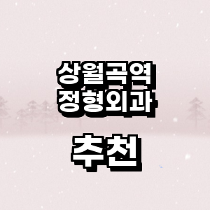 상월곡역 정형외과