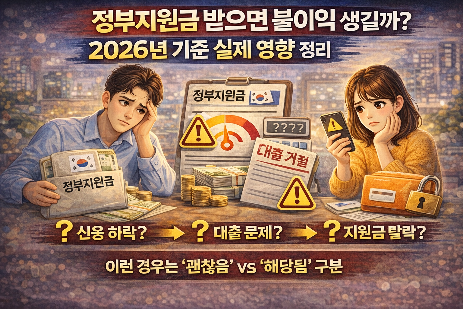 정부지원금 받으면 불이익 생길까? 2026년 기준 실제 영향 총정리