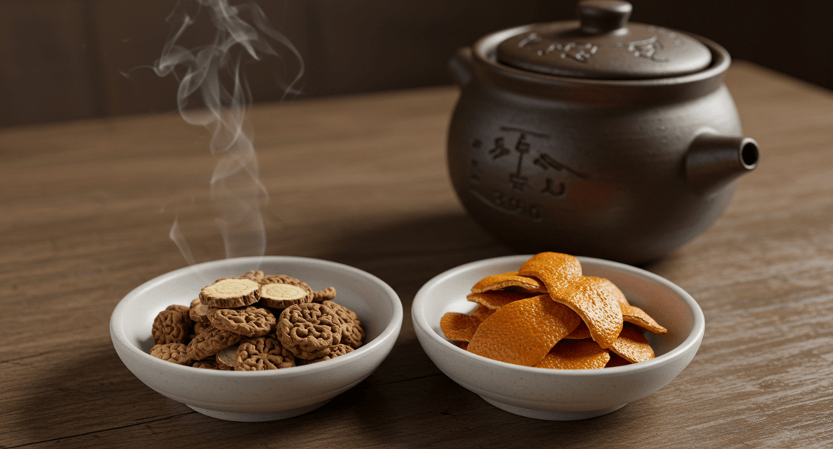 백출과 진피 한약재