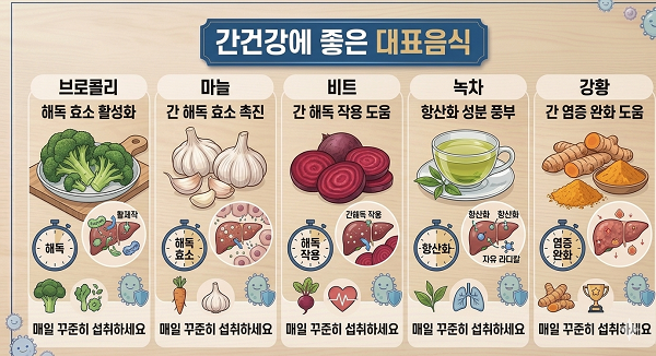 간 건강에 좋은 대표음식 5가지