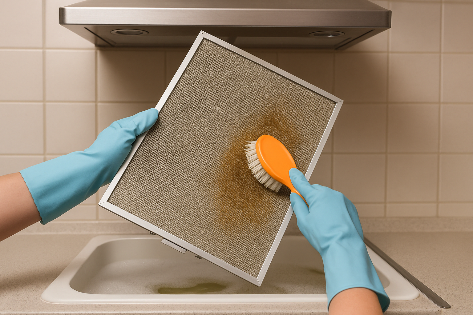 기름때 쌓인 주방 후드