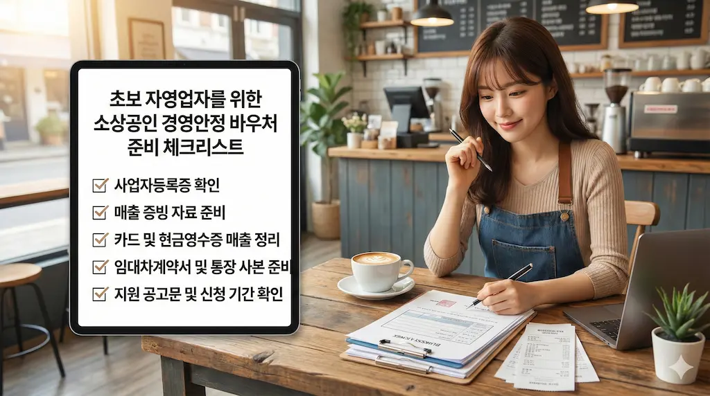 초보 자영업자를 위한 소상공인 경영안정 바우처 준비 체크리스트