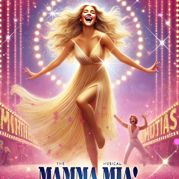 맘마미아 속 행복한 여성 이미지