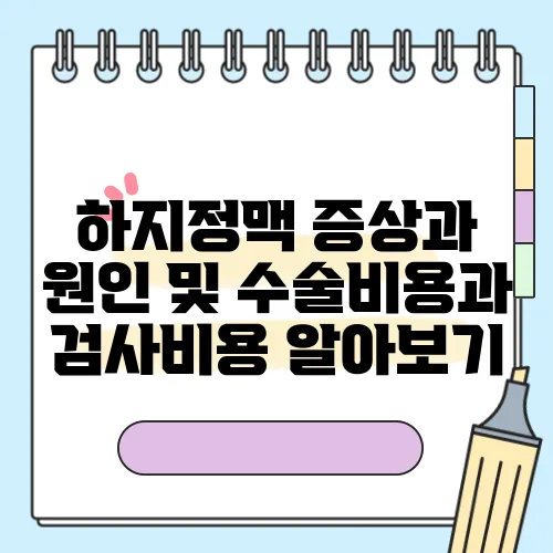 하지정맥 증상과 원인 및 수술비용과 검사비용 알아보기