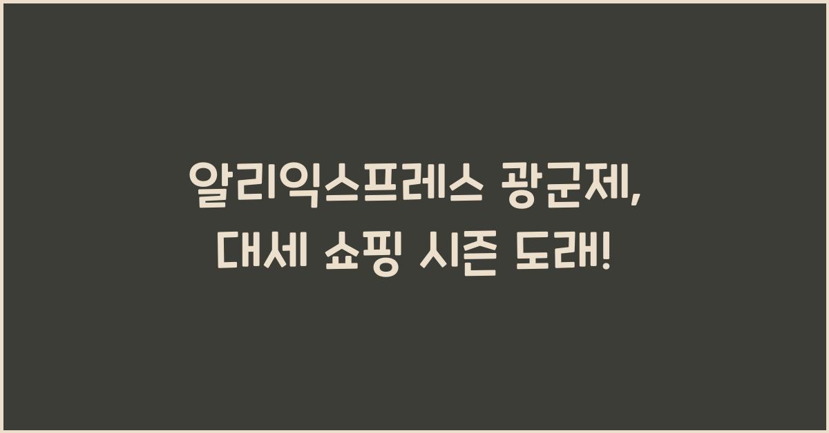 알리익스프레스 광군제