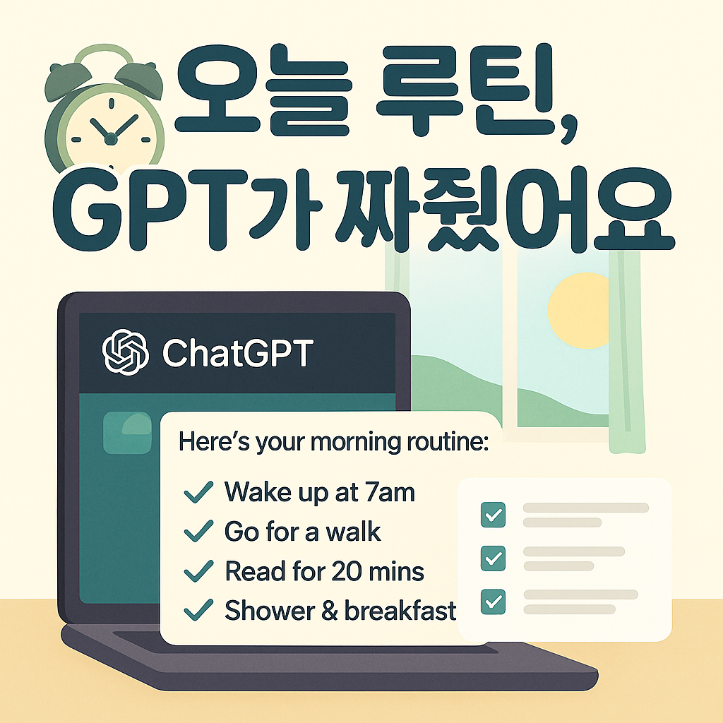 오늘 아침 루틴 GPT가 만들어줬어요. 사진