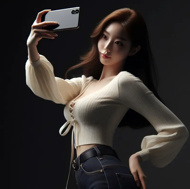 포즈를-취하며-셀카찍는-여성의-모습