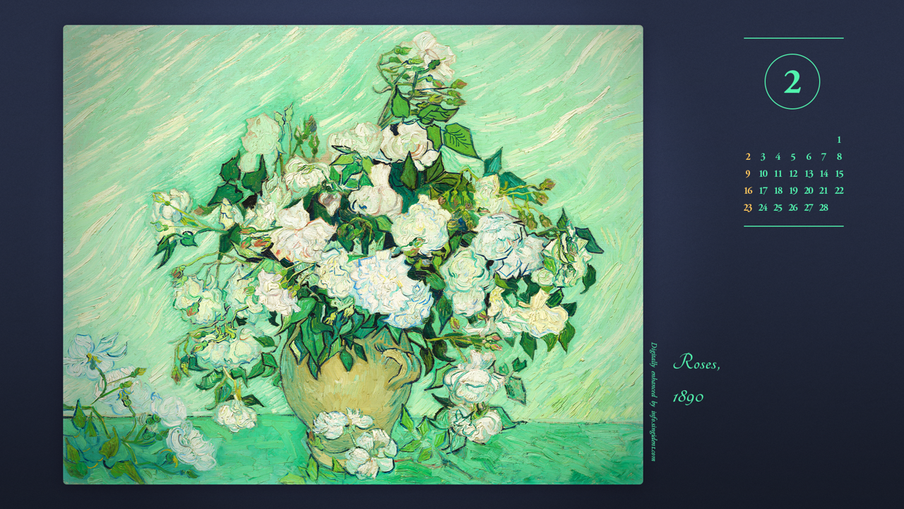 04 고흐 장미 A - 2025년2월 노트북배경화면