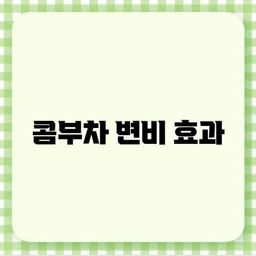 콤부차 변비 효과