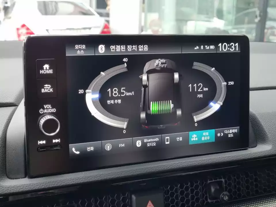시승 직후 표시된 혼다 CR-V 하이브리드의 주행 정보입니다.