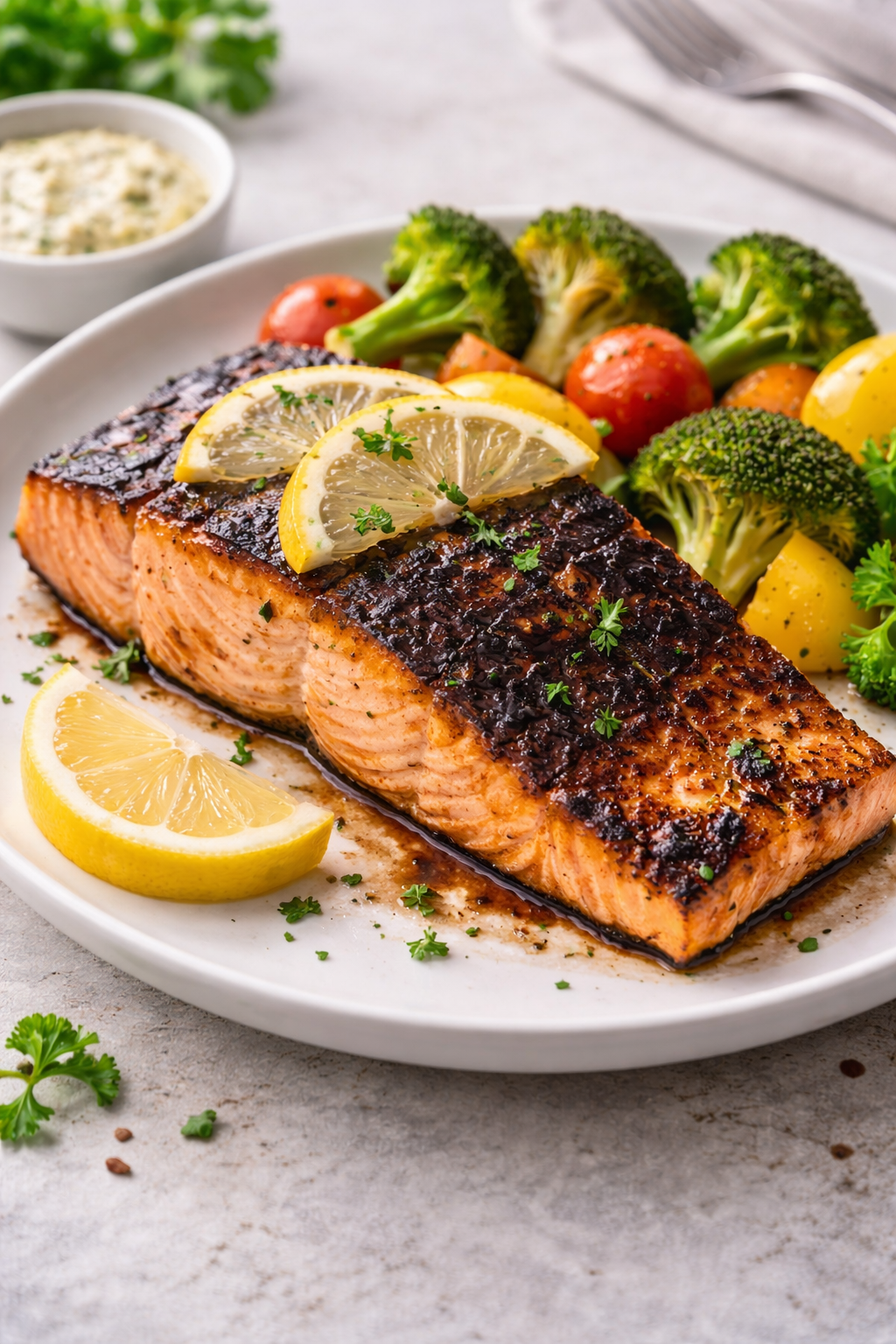 탄 생선구이 모습