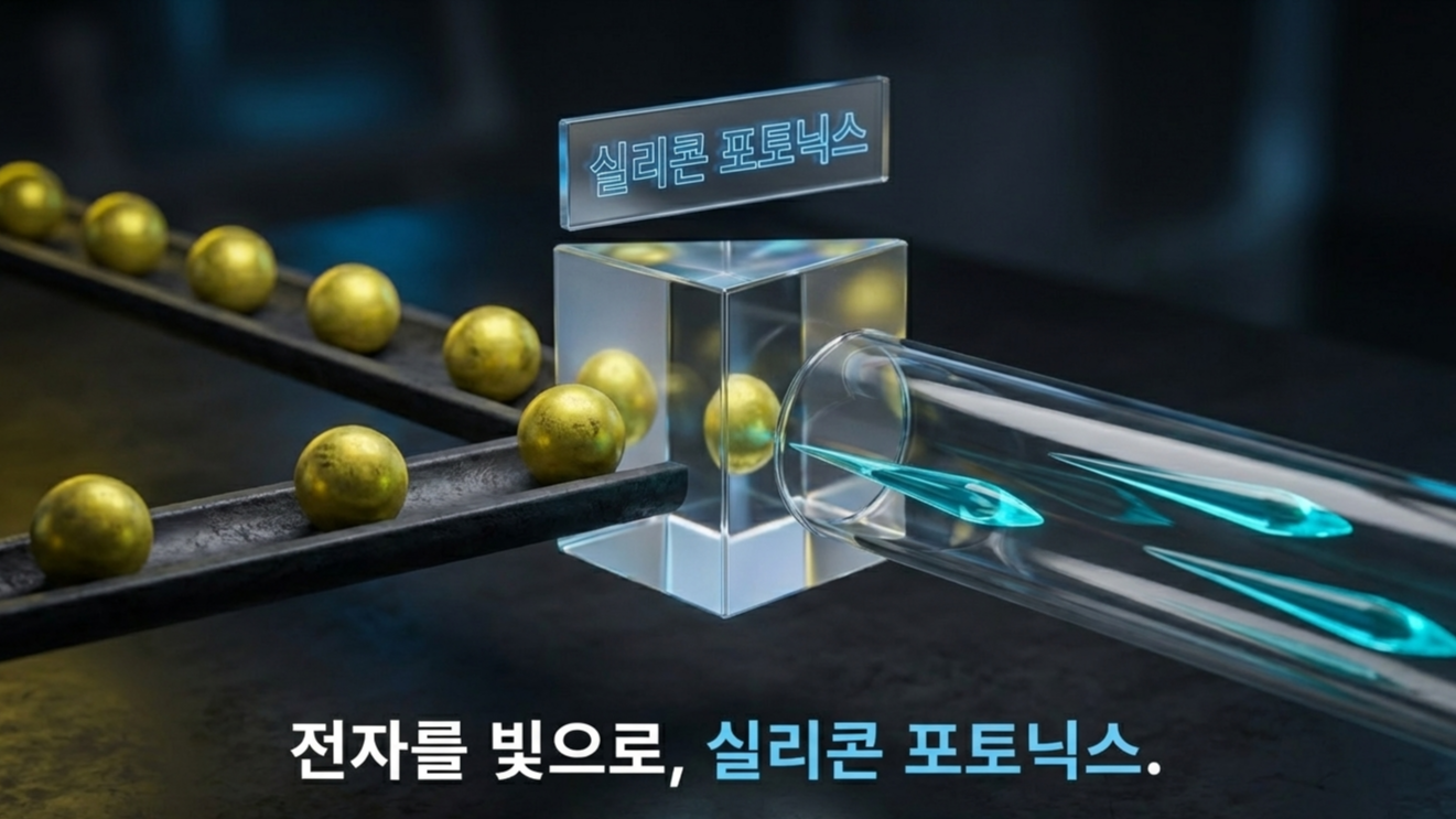 '실리콘 포토닉스(Silicon Photonics) 기술 시각화 (AI 활용 이미지 생성)