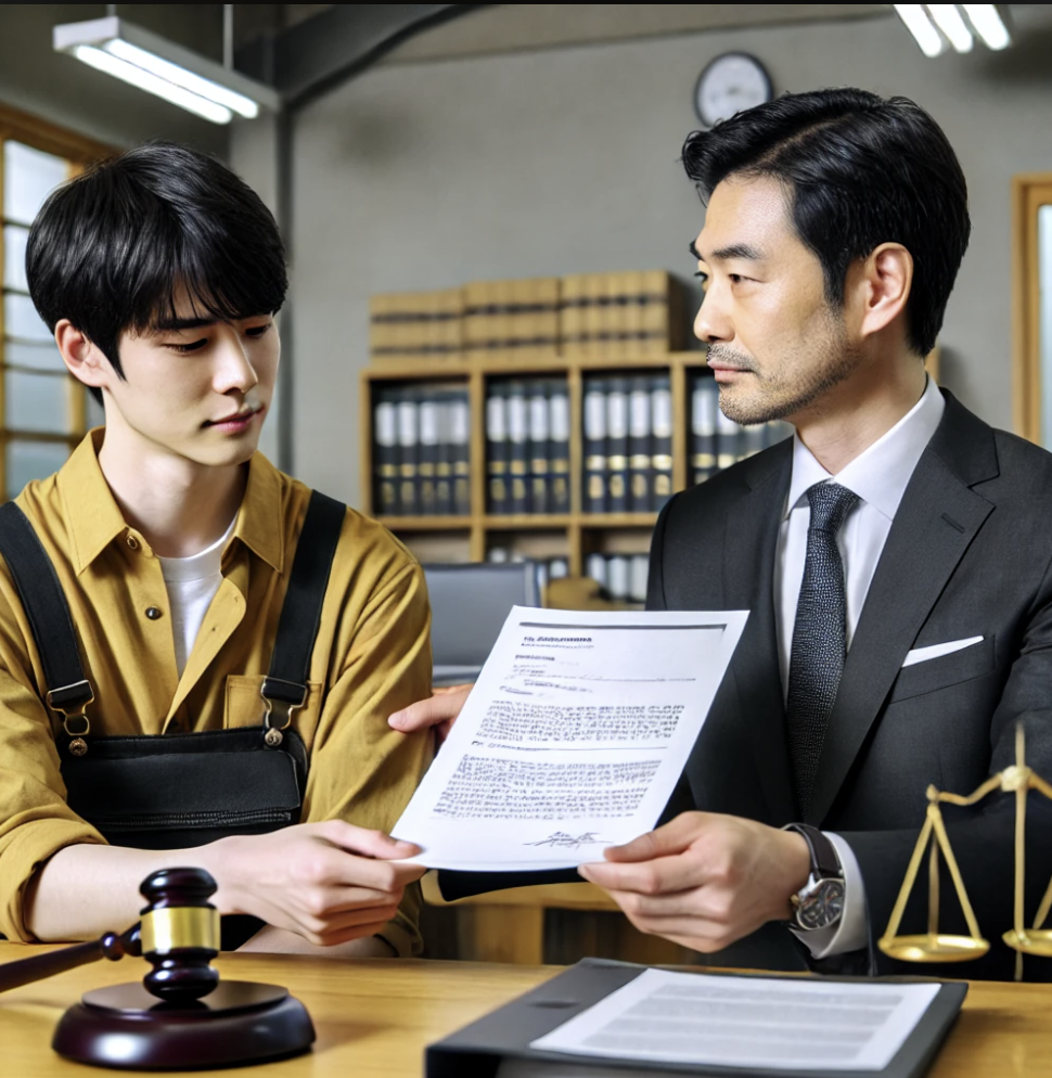 해고된 근로자가 법적 보상 서류를 받는 순간