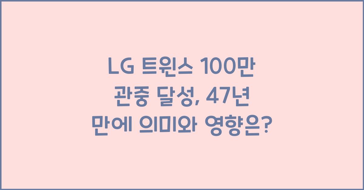 LG 트윈스 100만관중달성, 47년만에