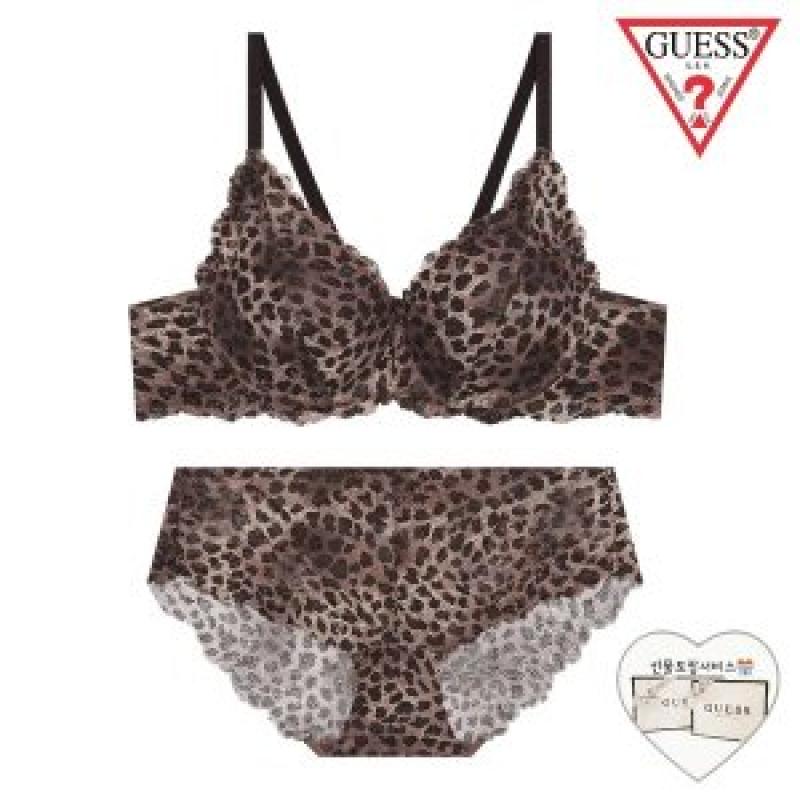 게스언더웨어 스토어 노와이어리얼호피나염 브라렛 팬티세트 GBWBR918BR GBWPT918BR