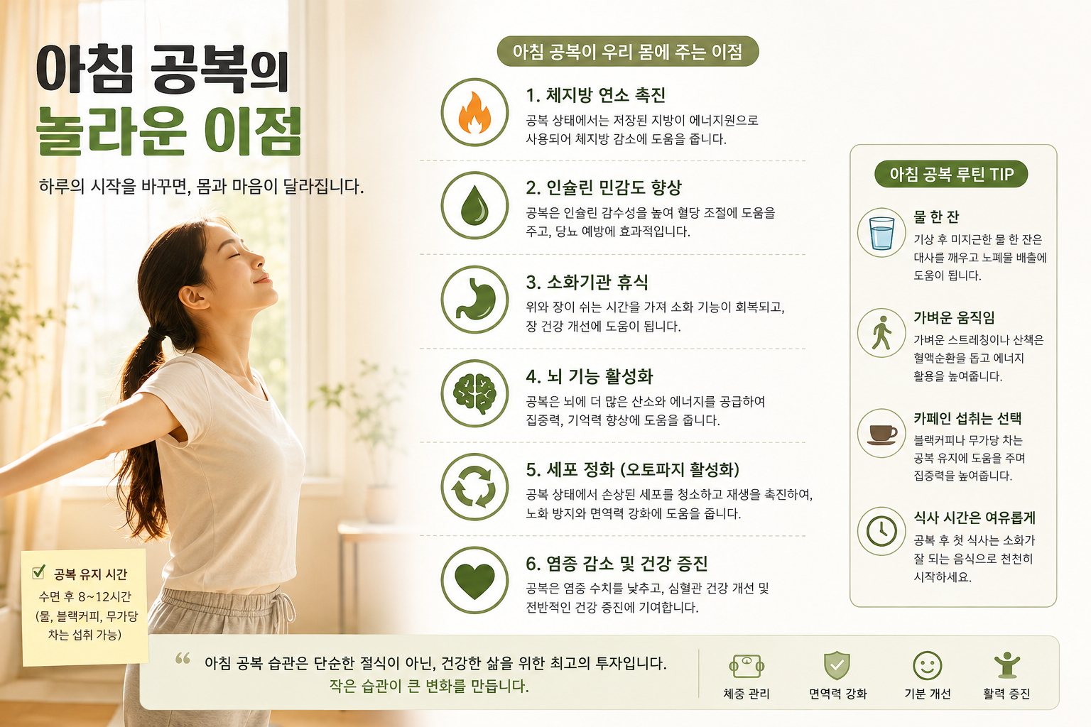 아침 공복 이점