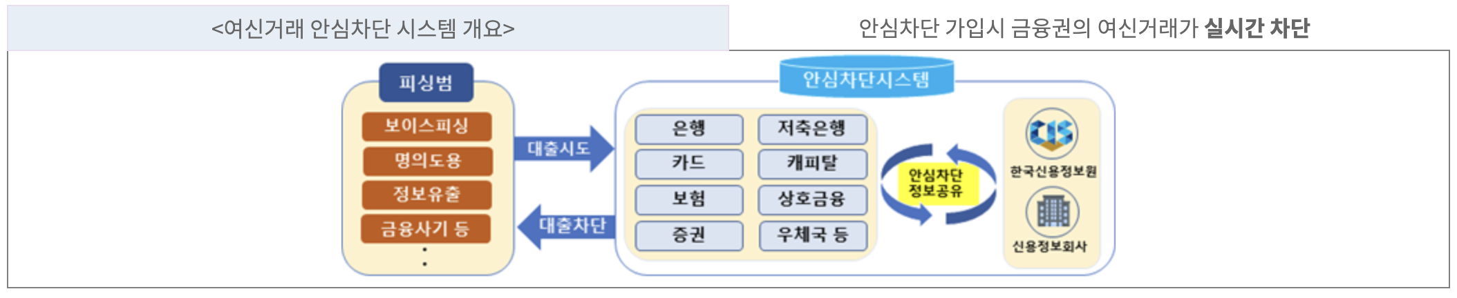 여신거래 안심차단 서비스 절차 설명 이미지