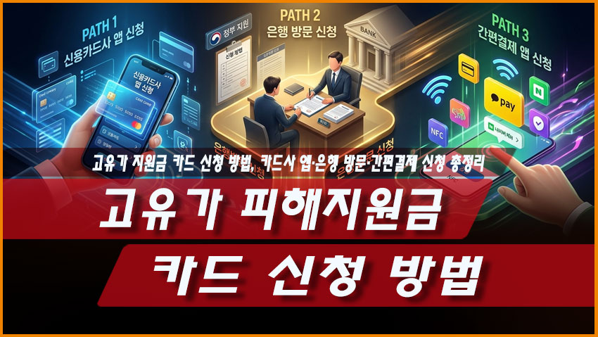 고유가 피해지원금 카드 신청 방법, 카드사 앱·은행 방문·간편결제 신청 총정리