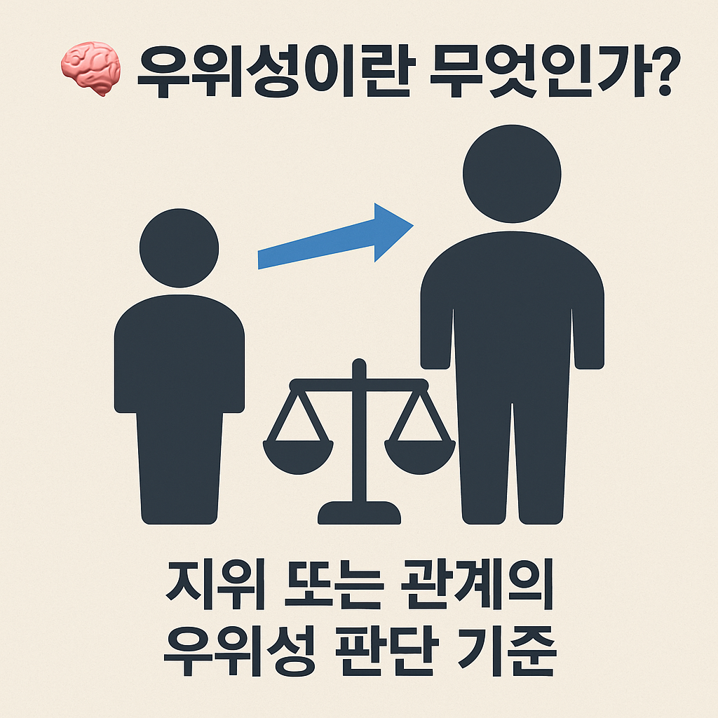 지위 또는 관계 등의 &lsquo;우위성&rsquo; 판단 기준