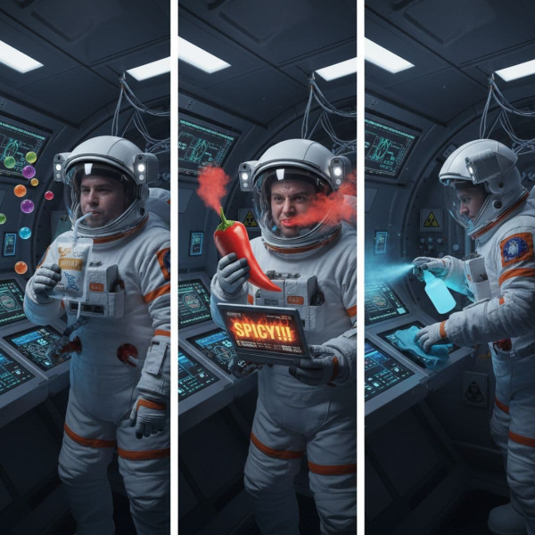 우주 식단의 매너 &mdash; 중력이 사라질 때, 우아함을 잃지 않는 지혜을 알려드립니다.