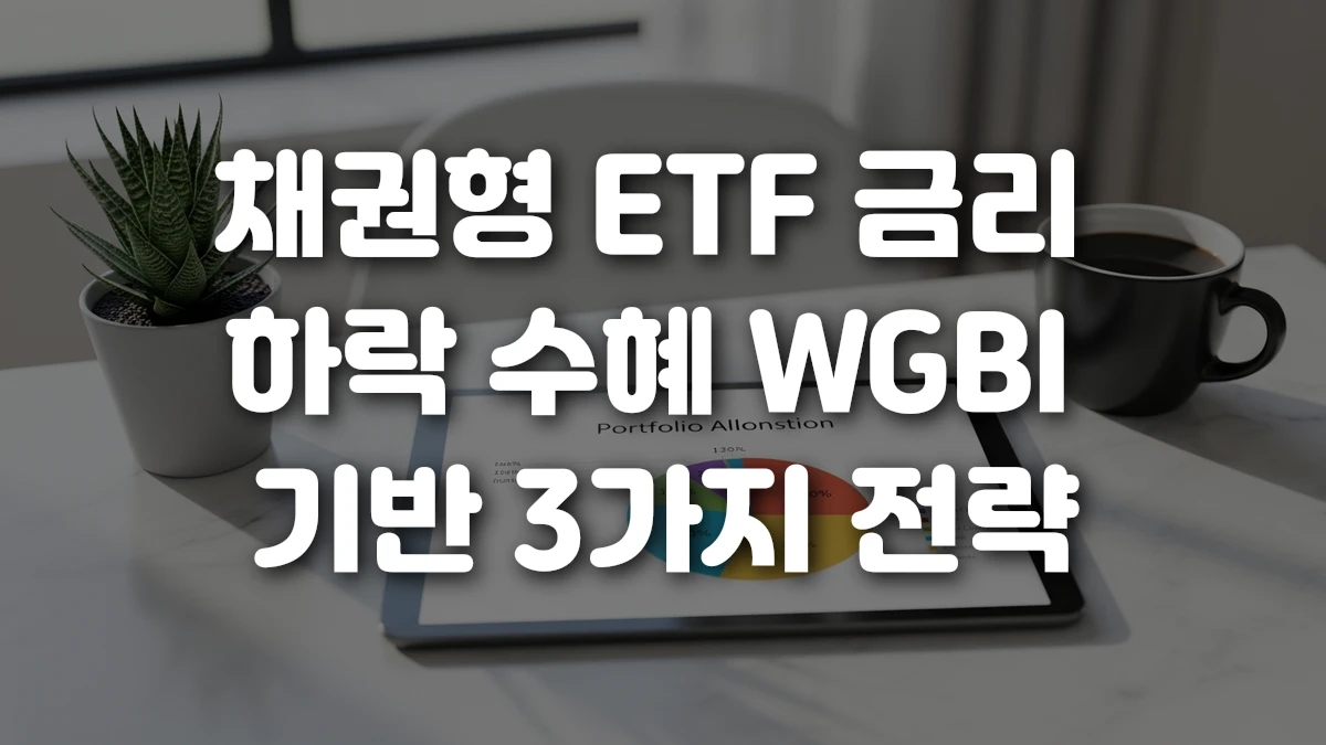 채권형 ETF 금리 하락 수혜 WGBI 기반 3가지 전략