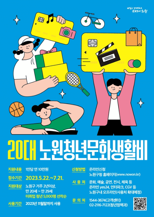 노원 청년 문화생활비 안내문