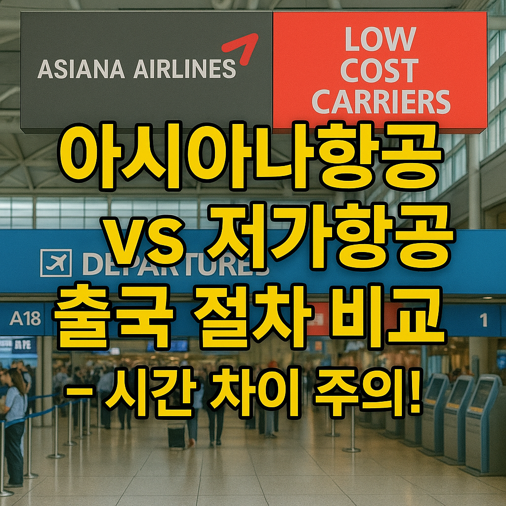 아시아나항공 vs 저가항공 출국 절차 비교 ✈️<