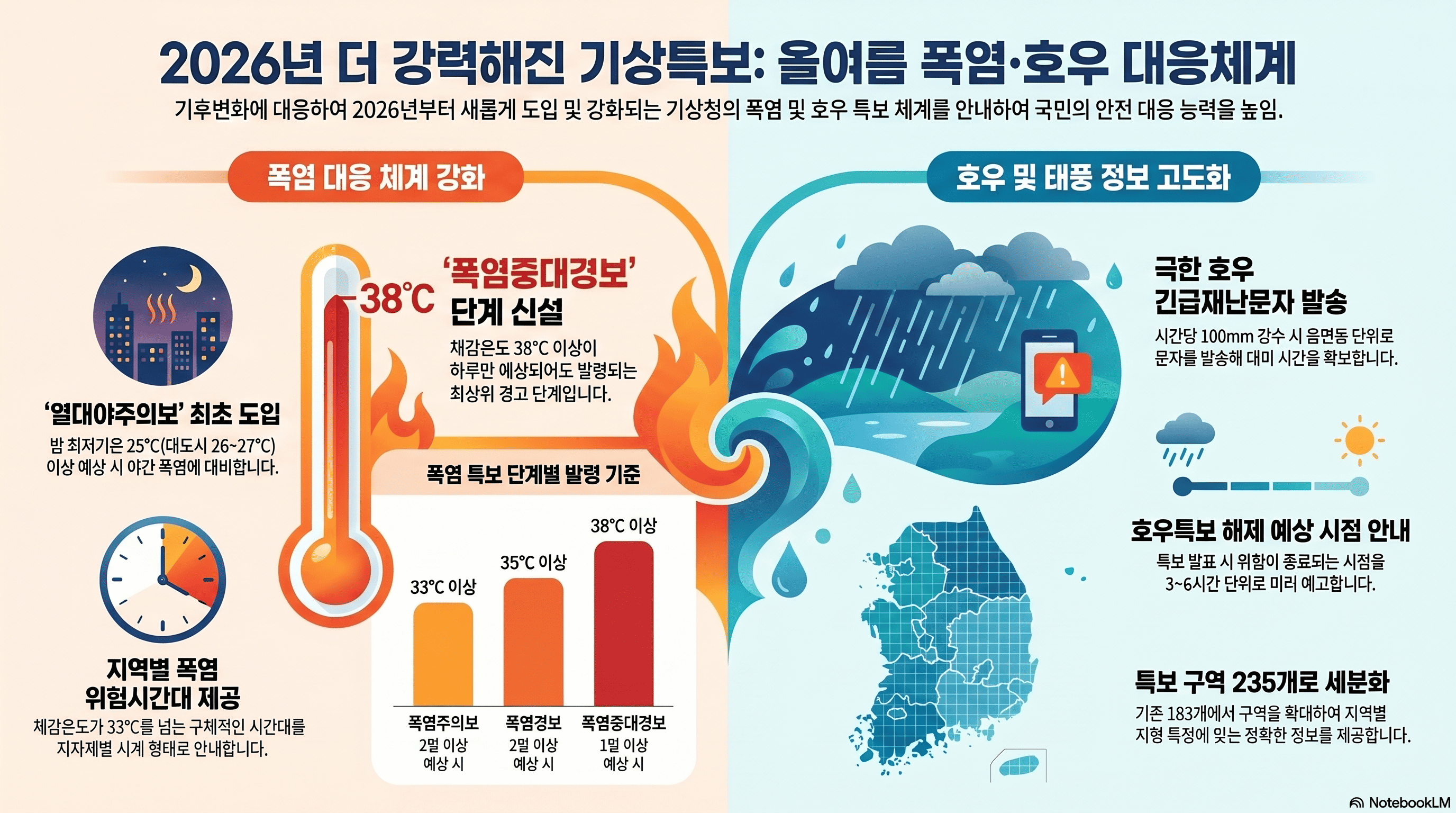 2026년 더 강력해진 기상특보(폭염, 호우 대응체계)