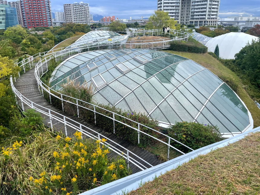 아일랜드시티 중앙공원 3개건물 연결 브릿지와 계단4