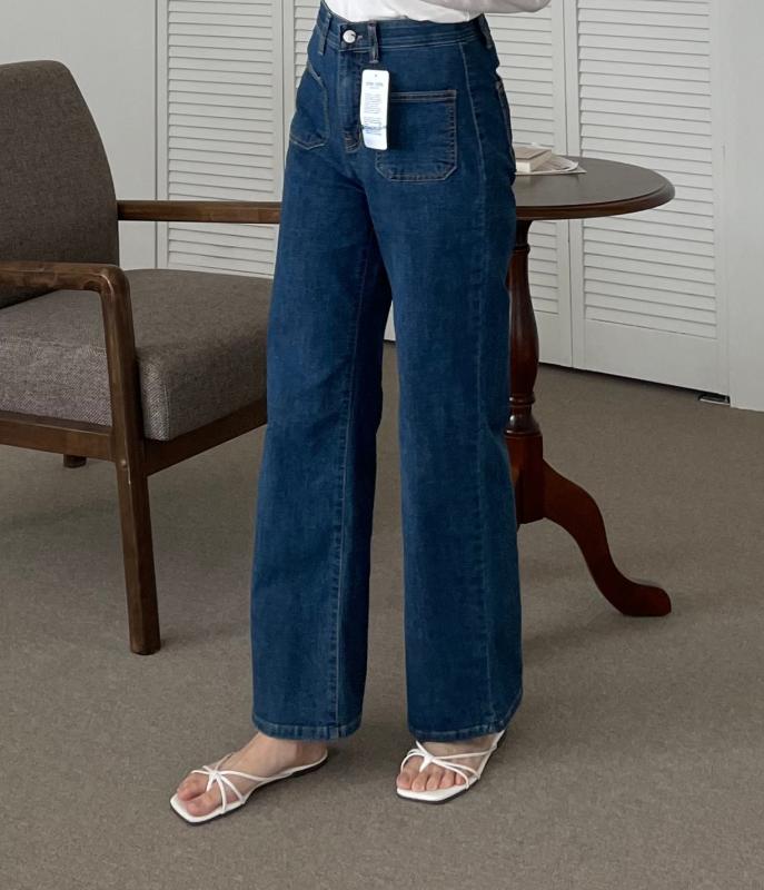 봄청바지 세미와이드데님 앞포켓청바지