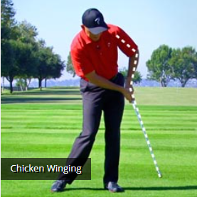 골프 치킨윙 동작