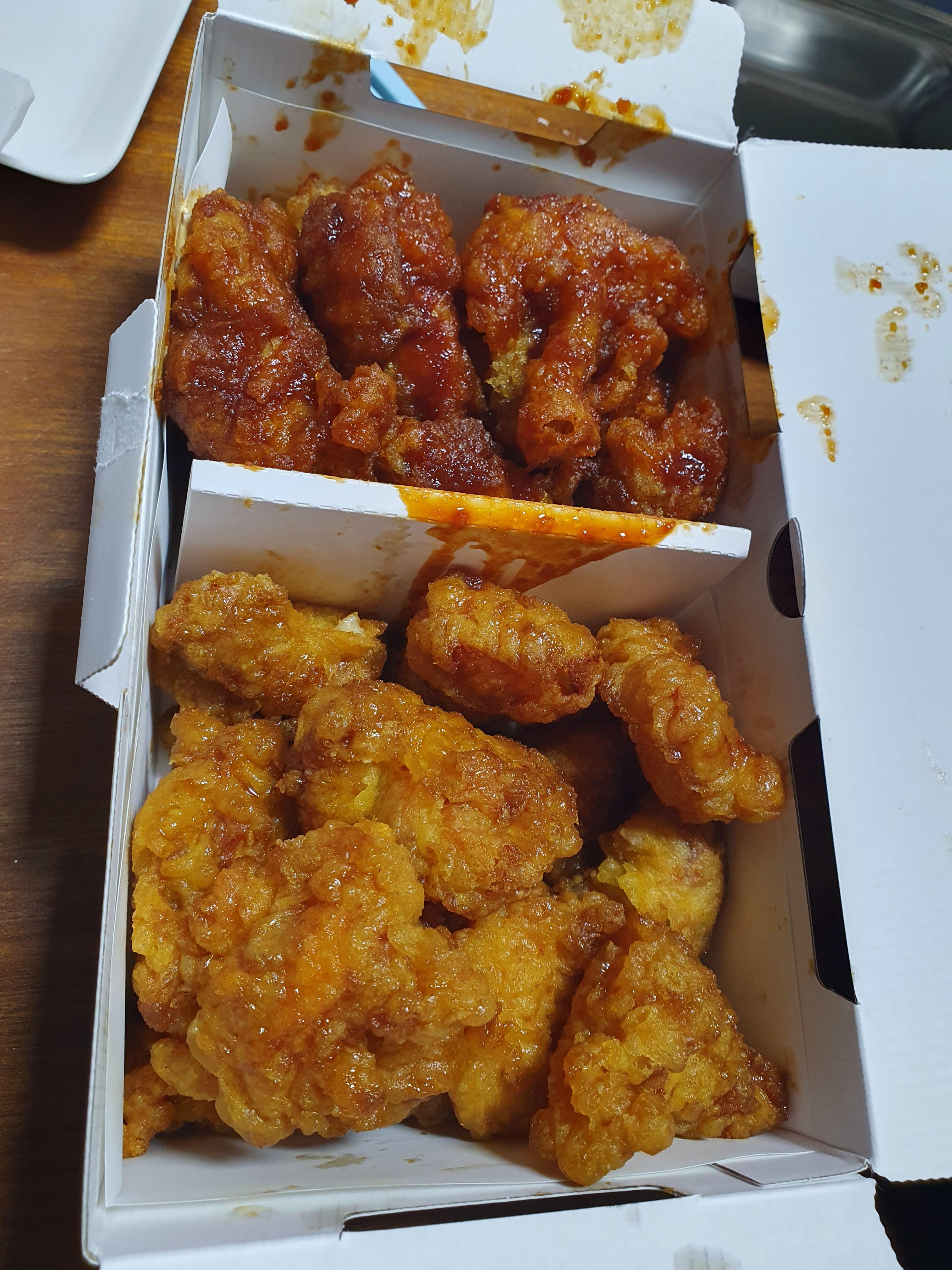 80분만에 배달완료된 교촌치킨 레허 순살치킨